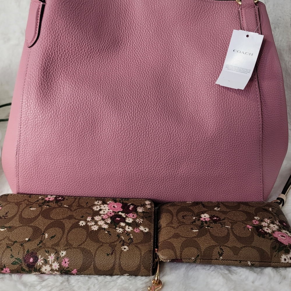 ✅ Coach 3 SET Designer Shoulder Bag P urse Wallet Wristlet NWT - Picture 12 of 15